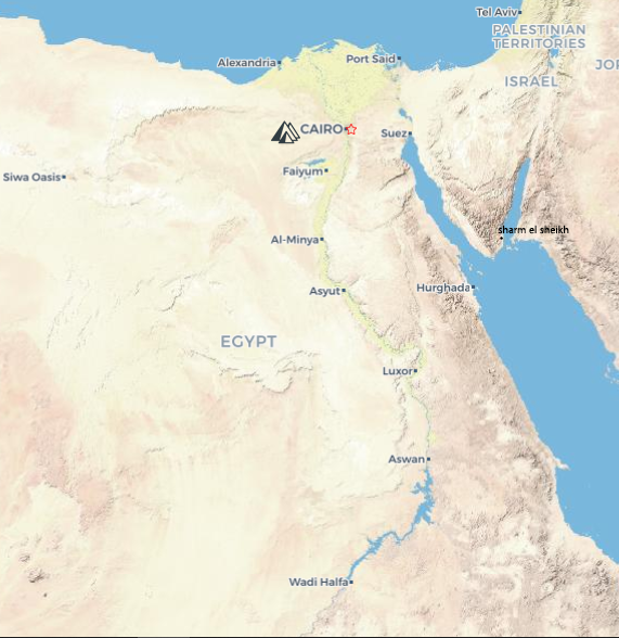 Mysteries of Egypt: Pyramids & Nile Cruise by flight map