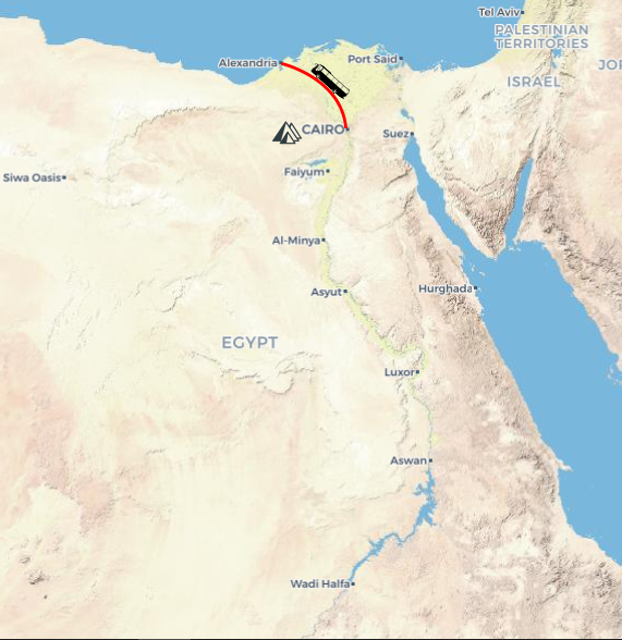 Explore Egypt: Cairo & Alexandria Package map