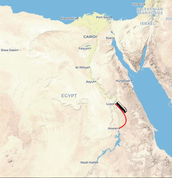 Jewels of the Nile Valley: Round Trip Cruise Package map